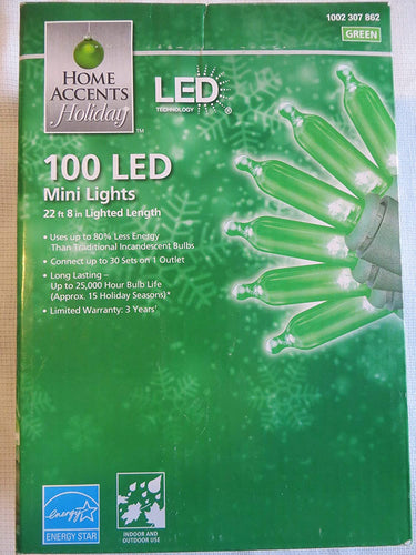Home Accents 100 LED Green Mini Lights