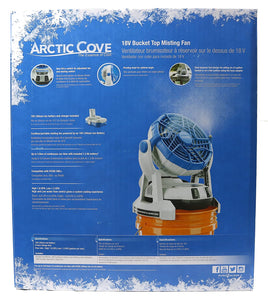 Arctic Cove MBF0181 18V Lithium Ion Powered Cooling Bucket Top Variable Speed Fan and Water Mister (18V Battery and Charger Included, 5 Gallon Bucket Not Included)