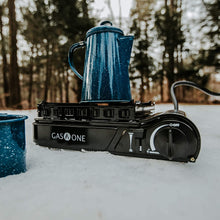 Load image into Gallery viewer, Gas ONE GS-3900P New Dual Fuel Propane or Butane Portable Stove with Brass Burner Head, Dual Spiral Flame 15,000 BTU Gas Stove with Convenient Carrying Case Most Powerful Heat Output Stove