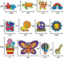 Load image into Gallery viewer, Made By Me Create Your Own Window Art by Horizon Group USA, Paint Your Own Suncatchers. Kit Includes 12 Pre-Printed Suncatchers + DIY Acetate Sheet, Window Paint, Suction Cups, &amp; More, Assorted Colors