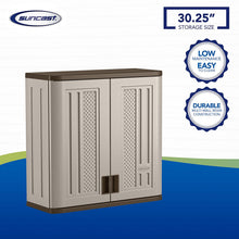 Load image into Gallery viewer, Suncast BMC3000 Cabinet-Resin Construction for Wall Mounted Garage Storage, 30.25" Organizer Doors &amp; Slate Top, Silver/Platinum
