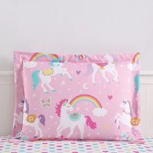 Load image into Gallery viewer, Keeco Mainstays Kids Rainbow Unicorn Full Bed in a Bag Complete Bedding Set #55381272