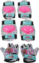 Load image into Gallery viewer, LOL Surprise! Bicycle Inline Skating Skateboard Protective Gear for Kids, Includes Elbow Pads, Knee Pads, and Padded Gloves