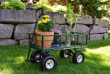 Load image into Gallery viewer, Gorilla Carts GOR400-COM Steel Garden Cart with Removable Sides, 400-lbs. Capacity, Green