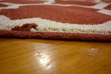 Load image into Gallery viewer, Unique Loom Trellis Collection Moroccan Lattice Red Round Rug (6' 0 x 6' 0)