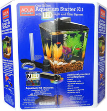 Load image into Gallery viewer, Aqua Culture One Gallon Aquarium Starter Kit with LED Light &amp; Filter System