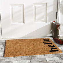 Load image into Gallery viewer, Calloway Mills 102611729NBB Vertical Hello Doormat, Natural, Black