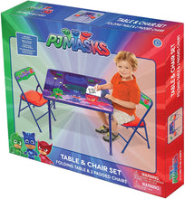 Load image into Gallery viewer, Disney PJ Masks Superhero Team Activity Table Set with 2 Chairs Play Set with Two Chairs