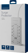 Load image into Gallery viewer, Insignia - 10-Outlet/2-USB Surge Protector - White