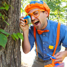 Load image into Gallery viewer, Blippi Detective Roleplay Set - Carry Case, Camera, Personalized Yellow Badge, Magnifying Glass, Activity Sheets for Ultimate Toddler and Young Child Mystery Adventure - Exclusive Content Included