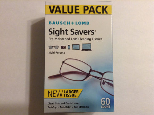 Bauch & Lomb Pre-moistened Lens Wipes to Clean Eyeglasses, Cell Phones, Cameras, Computer Screens and More. 60 Individually Wrapped Wipes