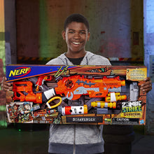Load image into Gallery viewer, Scravenger Nerf Zombie Strike Toy Blaster with Two 12-Dart Clips, 26 Darts, Light, Barrel Extension, X 40Mm, Stock, 2-Dart Blaster - For Kids, Teens, Adults