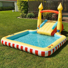 Load image into Gallery viewer, Member's Mark Inflatable Pool &amp; Slide with Sprinkler Arch Over 5 ft Tall (Sand Castte)