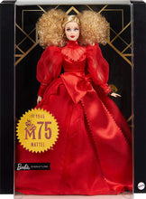 Load image into Gallery viewer, Barbie Collector Mattel 75th Anniversary Doll in Red Chiffon Gown, Blonde
