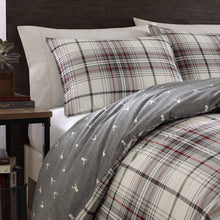 Load image into Gallery viewer, Eddie Bauer | 100% Cotton Soft and Cozy Premium Quality Comforter with Matching Shams, 3-Piece Bedding Set, Plaid to Print Reversible