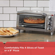 Load image into Gallery viewer, BLACK+DECKER 4-Slice Toaster Oven with Natural Convection, Stainless Steel, TO1760SS