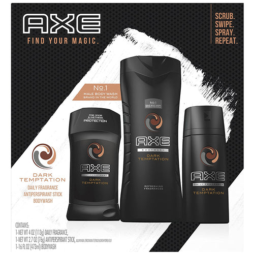 AXE Regimen Gift Set for Men, Dark Temptation, 3 pc