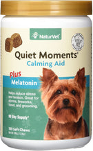 Load image into Gallery viewer, NaturVet Quiet Moments Calming Aid Plus Melatonin 180 Soft Chews 13.9OZ
