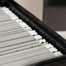 Load image into Gallery viewer, IRIS USA Letter Size Portable File Box with Organizer Lid, Black