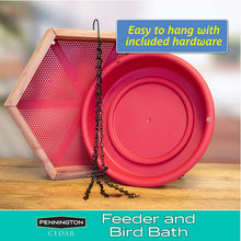 Load image into Gallery viewer, Pennington 100509196 Cedar Hanging 2 in 1 Bird Bath &amp; Feeder, 4 LBS