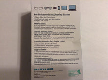 Load image into Gallery viewer, Bauch &amp; Lomb Pre-moistened Lens Wipes to Clean Eyeglasses, Cell Phones, Cameras, Computer Screens and More. 60 Individually Wrapped Wipes