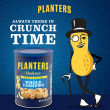 Load image into Gallery viewer, Planters Deluxe Lightly Salted Whole Cashews, 18.25oz. Resealable Canister - Lightly Salted Cashews &amp; Lightly Salted Nuts - Nutrient Dense Snacks for Adults &amp; Kids - Vegan Snacks, Kosher