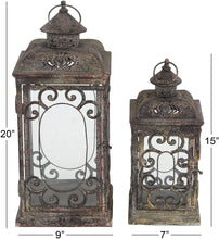 Load image into Gallery viewer, Deco 79 Metal Glass Lantern