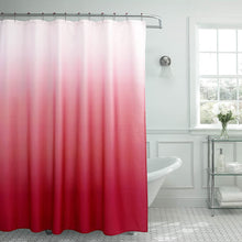 Load image into Gallery viewer, Creative Home Ideas Ombre Textured Shower Curtain with Beaded Rings, Barn Red