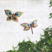 Load image into Gallery viewer, Sunjoy D110007900 Gidley Decorative Butterfly and Dragonfly Wall Art, Multi-Color