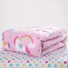Load image into Gallery viewer, Keeco Mainstays Kids Rainbow Unicorn Full Bed in a Bag Complete Bedding Set #55381272
