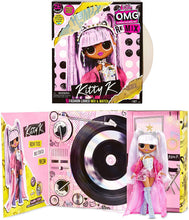 Load image into Gallery viewer, LOL Surprise OMG Remix Kitty K Fashion Doll – with 25 Surprises, Plays Music, with Extra Outfit, Shoes, Hair Brush, Doll Stand, Lyric Magazine, and Record Player Package - For Girls Ages 4+