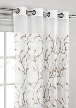 Load image into Gallery viewer, Window Elements Wavy Leaves Embroidered Sheer Grommet Curtain Panel