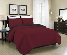 Load image into Gallery viewer, Blissful Living Reversible Luxury Pinsonic Solid Quilt Set Including Shams – Lightweight and Soft for All Year Round Comfort