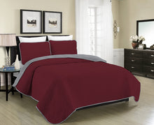 Load image into Gallery viewer, Blissful Living Reversible Luxury Pinsonic Solid Quilt Set Including Shams – Lightweight and Soft for All Year Round Comfort