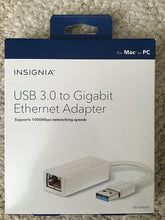 Load image into Gallery viewer, Insignia - USB 3.0-to-Gigabit Ethernet Adapter - White