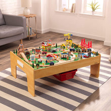Load image into Gallery viewer, KidKraft Adventure Town Railway Train Set &amp; Table with EZ Kraft Assembly, Natural