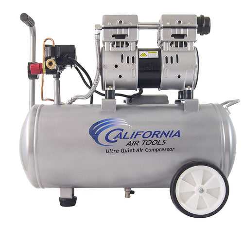 California Air Tools 8010 Ultra Quiet & Oil-Free 1.0 hp Steel Tank Air Compressor, 8 gal, Silver