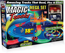 Load image into Gallery viewer, Ontel Magic Tracks Mega Set - 2 LED Race Cars and 18 ft. of Flexible, Bendable Glow in the Dark Racetrack - As Seen on TV