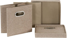 Load image into Gallery viewer, Household Essentials Café Cube Bin Storage Set with Lids and Handles