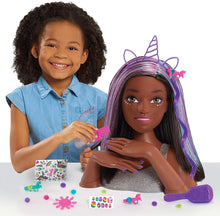 Load image into Gallery viewer, Barbie Deluxe 20-Piece Glitter and Go Styling Head, Black Hair