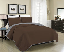 Load image into Gallery viewer, Blissful Living Reversible Luxury Pinsonic Solid Quilt Set Including Shams – Lightweight and Soft for All Year Round Comfort