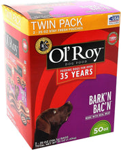 Load image into Gallery viewer, Ol' Roy 50-Ounce Bark'n Bac'n Treats, Twin Pack, Two 25oz. Stay Fresh Pouches