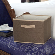 Load image into Gallery viewer, Household Essentials Storage Bin with Handles, Black and White Chevron