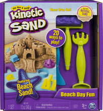 Load image into Gallery viewer, Kinetic Sand, Beach Day Fun Playset with Castle Molds, Tools, and 12 oz. of Kinetic Sand for Ages 3 and Up