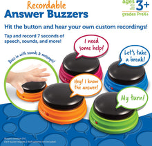Load image into Gallery viewer, Learning Resources Recordable Answer Buzzers, Personalized Sound Buzzers, Talking Button, Set of 4, Easter Gits for Kids, Ages 3+