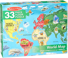 Load image into Gallery viewer, Melissa &amp; Doug World Map Floor Puzzle