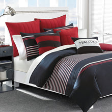 Load image into Gallery viewer, Nautica | Mineola Collection | 100% Cotton Cozy &amp; Soft, Durable &amp; Breathable Reversible Comforter Matching Sham, 2-Piece Bedding Set