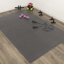 Load image into Gallery viewer, Ottomanson Multipurpose Anti-Fatigue Exercise Puzzle Interlocking EVA Tiles-24 Sq. Ft. (Black) Foam Mat, 24 SQFT (6 Tiles + Borders)