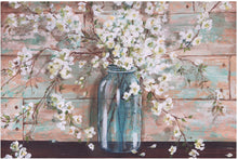 Load image into Gallery viewer, Patton Wall Decor Blooms in Mason Jar Floral Art, 24" x 36" Wrapped Canvas, 24 x 36 Inch, Light Blue