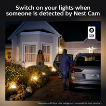 Load image into Gallery viewer, Philips Hue Ludere White Outdoor Security Light, Outdoor Wall Fixture &amp; 2 Hue PAR38 LED Smart Bulbs (Requires Hue Hub, Works with Alexa and More)